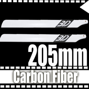 2 Pairs 205mm carbon fiber main blades 3D  for RC 250 Class Helicopter and Trex 205 Helicopter High Quality