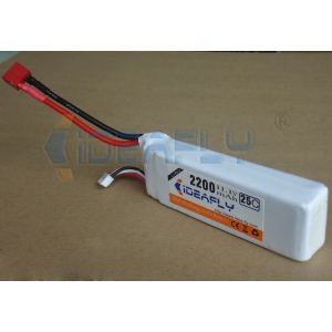 2pcs IDEAFIY 11.1V 2200MAH 25C Battery with T Dean connector