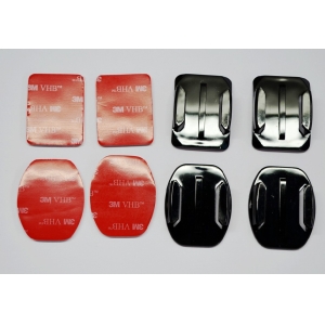 4pcs FPV GoPro Camera Flat Mounts and Curved Mounts Adhesive Pads for GoPro Hero 3 / 2 / 1 Camera