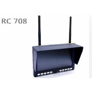 FPV 5.8g Monitor RC708/SKY-708 5.8GHz Inch HDMI Fpv Monitor with 600CD/M2 High Luminance, Integraged Li-Po Battery