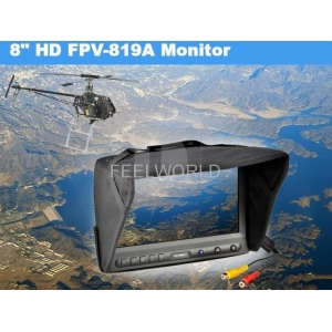 FPV Monitor 8" inch HD Feelworld FPV819A W/Sunhood High Resolution No Blue Screen Outdoor High Light Professional FPV Aerial Photography LCD TFT 800x480 Screen Monitor