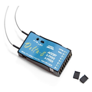 FrSky Delta 8 2.4Ghz 8CH Multi-Brand Receiver FrSky 2.4G ACCST/S-FHSS/A-FHSS Compatible 8-channel Receiver Delta-8 (Futaba, Hitec compatible)