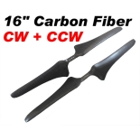 2 Pairs 16'' 1655 16*5.5 Carbon Fiber Propellers CW/CCW for quadcopter