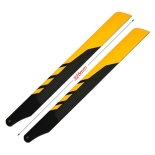 2 Pairs 325mm carbon fiber main blades 3D for 450 Class Heli Yellow and Black