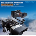 Feelworld S350 3.5 Inch SDI EVF Electronic View Finder with HDMI and SDI Interfaces for BMCC BMPCC BMPC DSLR Cinema and Broadcasting, comes with Battery Kit