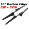 2 Pairs 16'' 1655 16*5.5 Carbon Fiber Propellers CW/CCW for quadcopter